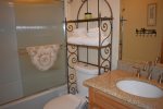Full size hall bath with tub/shower combo